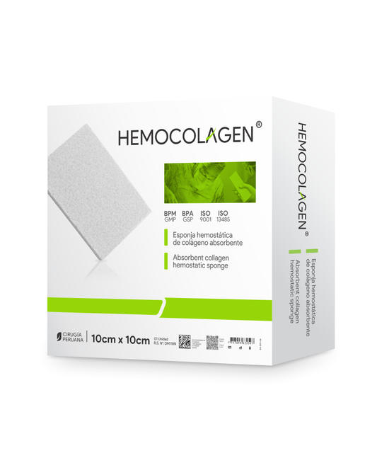 Esponja hemostática colágeno 10x12cm Hemocolagen